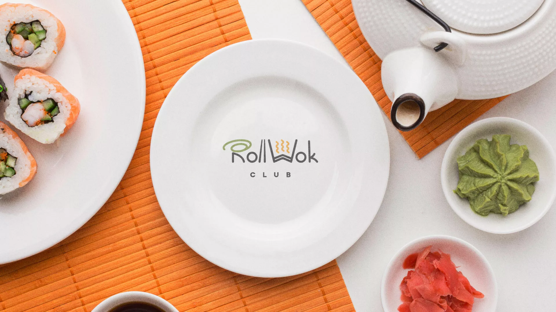 Разработка логотипа и фирменного стиля в Сураже для суши-бара «Roll Wok Club» Разработка логотипа и фирменного стиля в Сураже для суши-бара «Roll Wok Club»